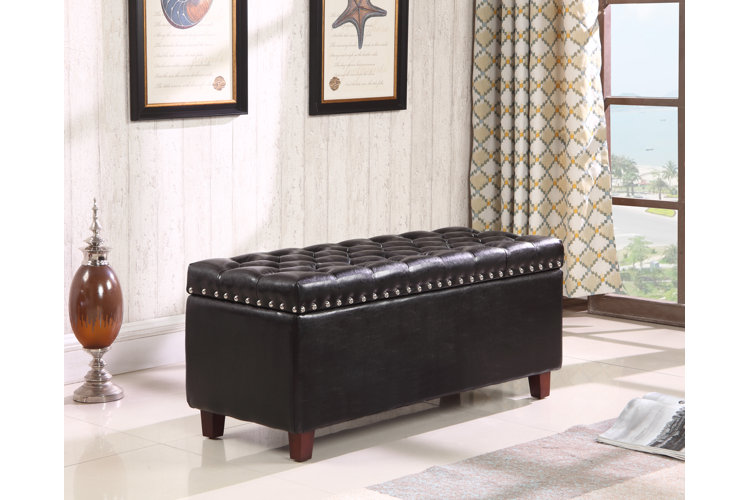 Wayfair leather online storage ottoman